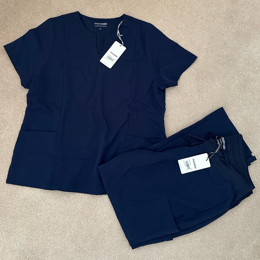 Mandala Scrub Set Navy Blue